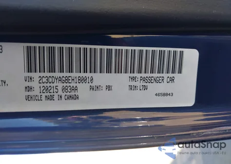 2014 Dodge Challenger Sxt z USA, uszkodzony, nr VIN 2C3CDYAG8EH180010